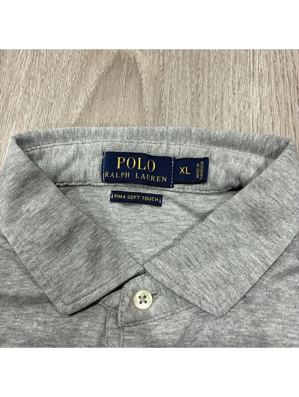 Polo Ralph Lauren Pima Soft Touch Heather Grey Polo Size XL Short Sleeve Preppy